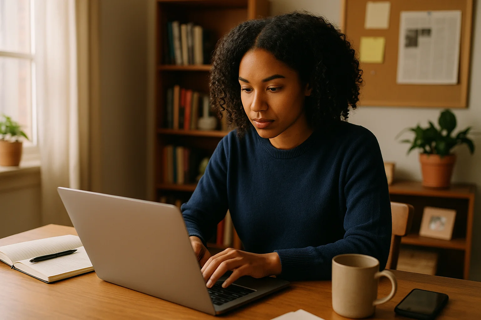 Writer in home office